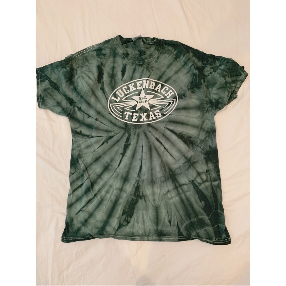 Tie dye “Luckenbach” short sleeve tee